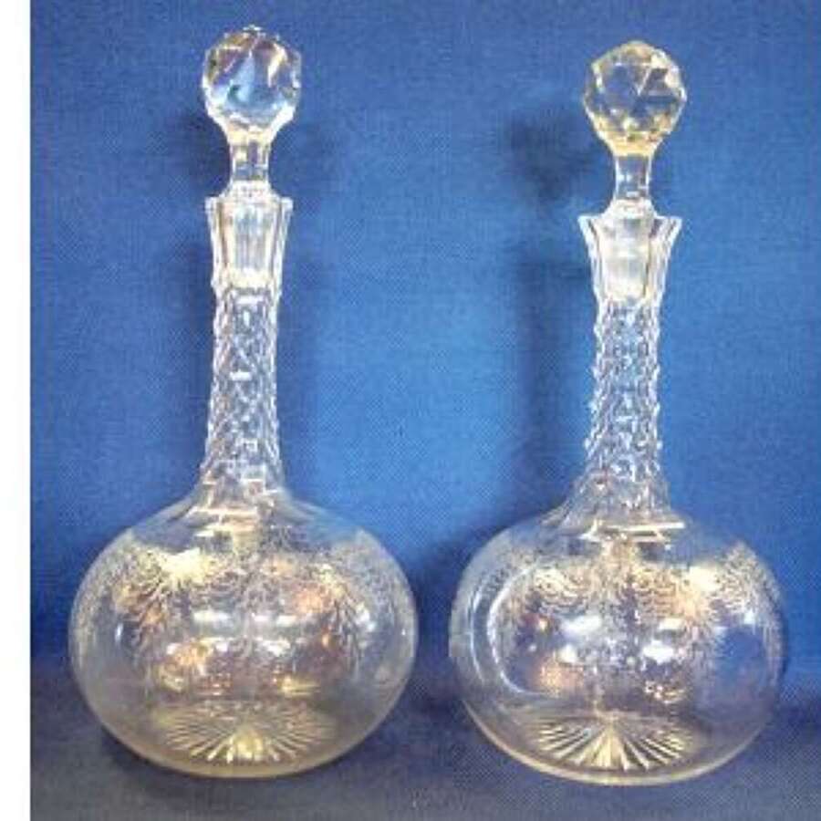 A Pair of Victorian Wine Decanters