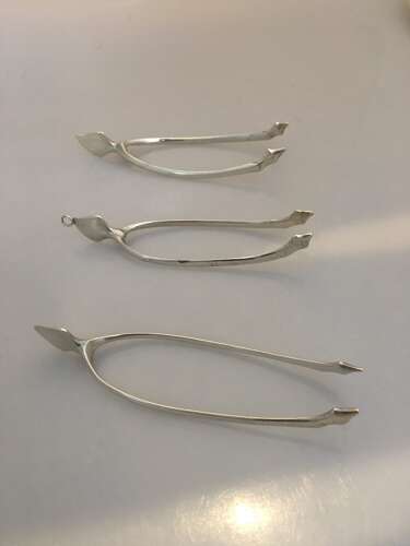 Scottish provincial silver wishbone sugar tongs by William Robb of Ballater.