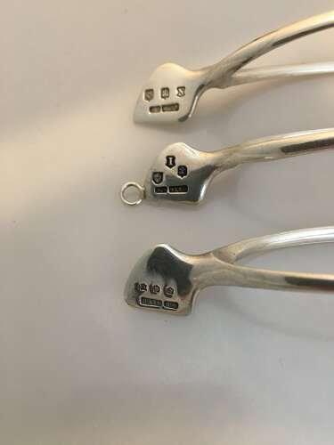 Scottish provincial silver wishbone sugar tongs by William Robb of Ballater.