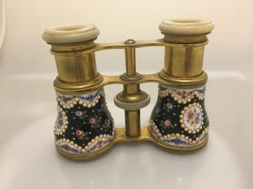 Porcelain and mother of pearl opera glasses circa 1900
