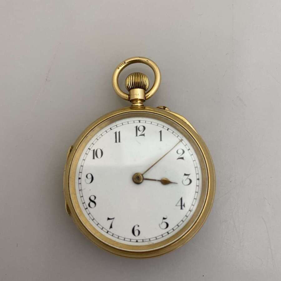 An open faced 18ct gold ladies' fob watch, Chester 1896.