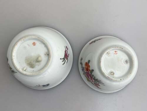 Chelsea tea bowls, red anchor period (c1752-1756)