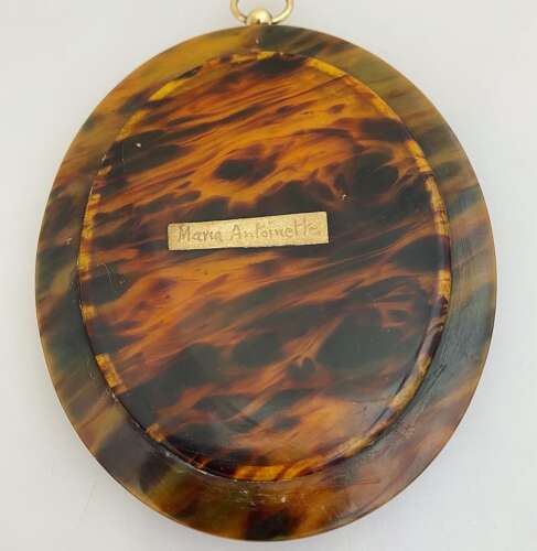 A Marie Antoinette miniature portrait in tortoiseshell frame.
