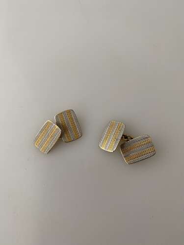 18ct gold & platinum cufflinks. 7.35 grams