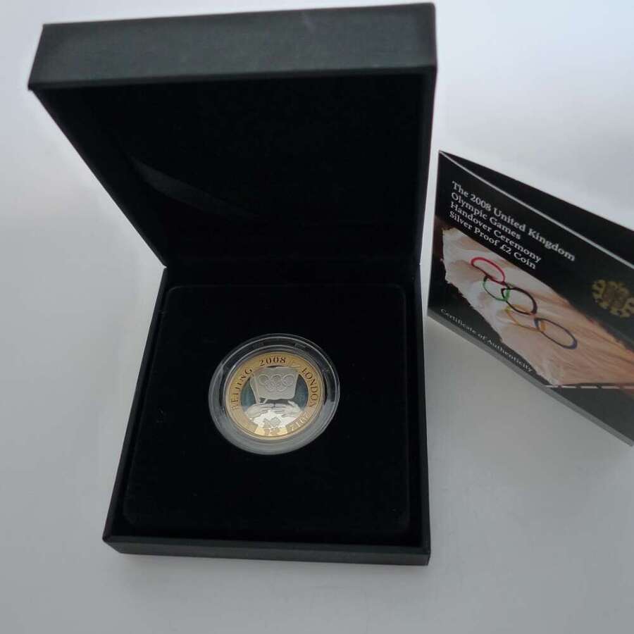 The 2008 Olympic Games silver proof &pound;2 coin.