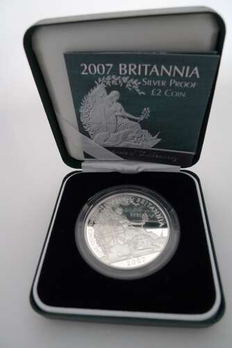 2007 Britannia silver proof £2 coin.