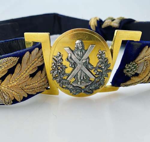 Queen's Own Cameron Highlanders Officer's dirk belt with frog.