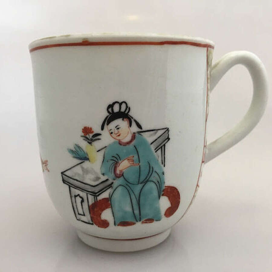 An early Worcester coffee cup, circa 1770.