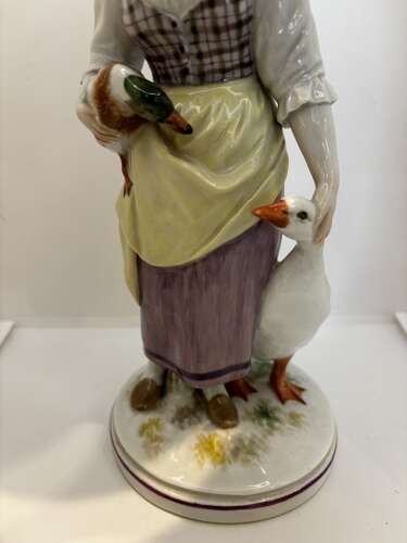 The duck and the goose lady by Meissen.