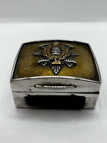 Black Watch silver matchbox, London 1910.