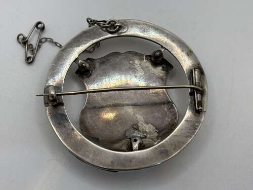 Montrose agate and silver brooch, Circa 1860