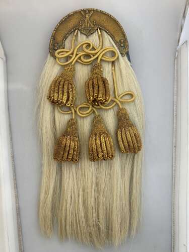 Black watch goat hair officers sporran with bullion or black tassels, Circa 1940
