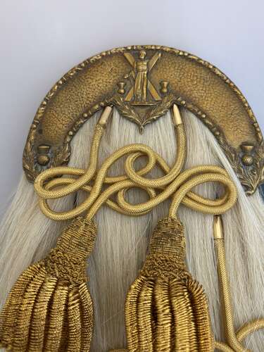 Black watch goat hair officers sporran with bullion or black tassels, Circa 1940