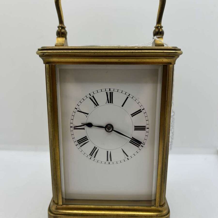 Victorian French brass striking carriage clock circa 1895 by Henri Jacot