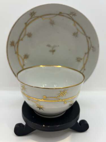 Newhall porcelain tea bowl and saucer.