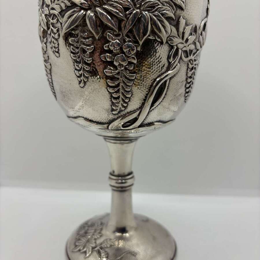 Japanese silver goblet by Nomura of Nagahama.