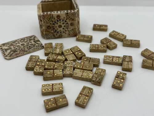 Miniature Bone Domino set.