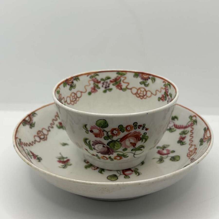 Newhall Tea Bowl and Saucer (Pattern 267). Circa 1790.