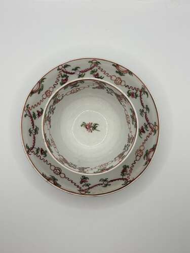 Newhall Tea Bowl and Saucer (Pattern 267). Circa 1790.
