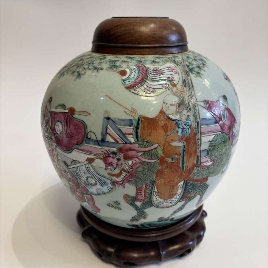 19th Century famille rose Ginger Jar.