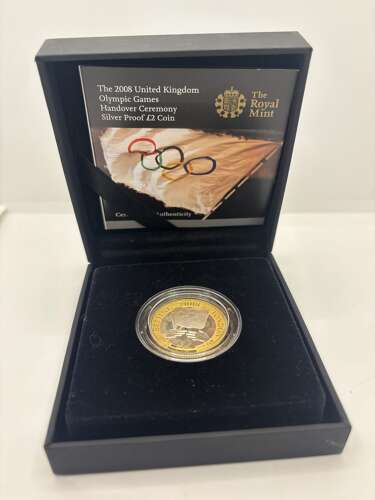 The 2008 Olympic Games silver proof £2 coin.