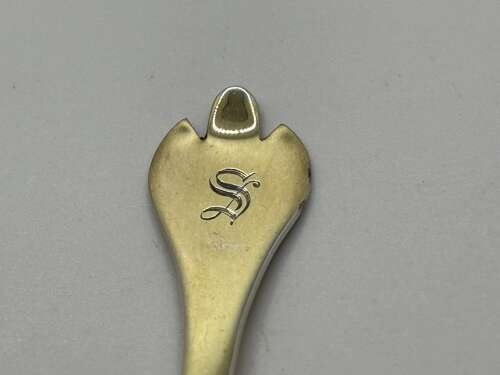 Set of silver gilt trefid rat tail Britannia standard coffee spoons London 1934